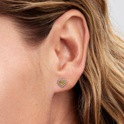 Herz-Ohrstecker mit Zirkonia