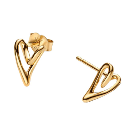 Organische Herz-Ohrstecker