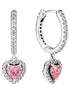 Creolen Herz Pink Silber mit Zirkonia