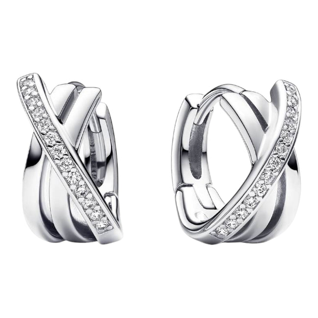 TIMELESS Verschlungene Creolen Silber