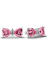 TIMELESS Ohrstecker Schleife silberfarben pink Zirko