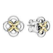 Ohrstecker Blume Bicolor 14K Gold