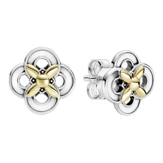 Ohrstecker Blume Bicolor 14K Gold
