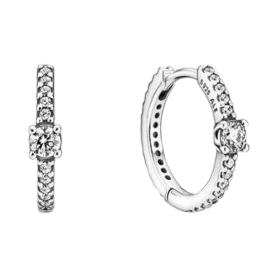 Creolen Timeless funkelnde Creolen Zirkonia Silber