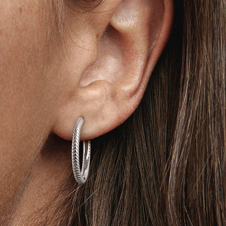 Damen Ohrstecker Creolen silber