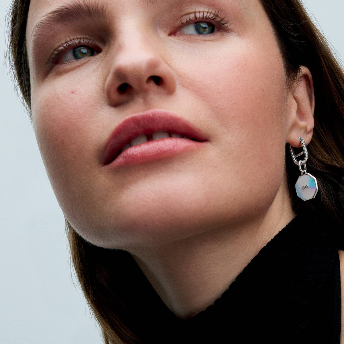 ME Creole Pavé Einzelcreole silber, Zirkonia