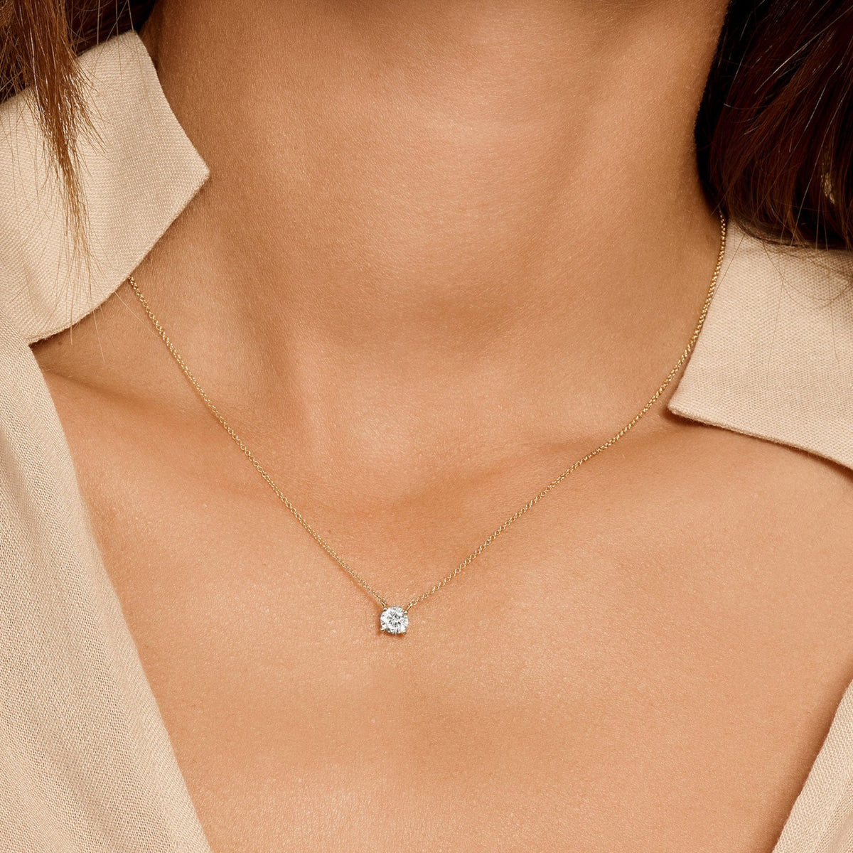 Halskette aus 585er Gold mit Zirkonia-Anhänger