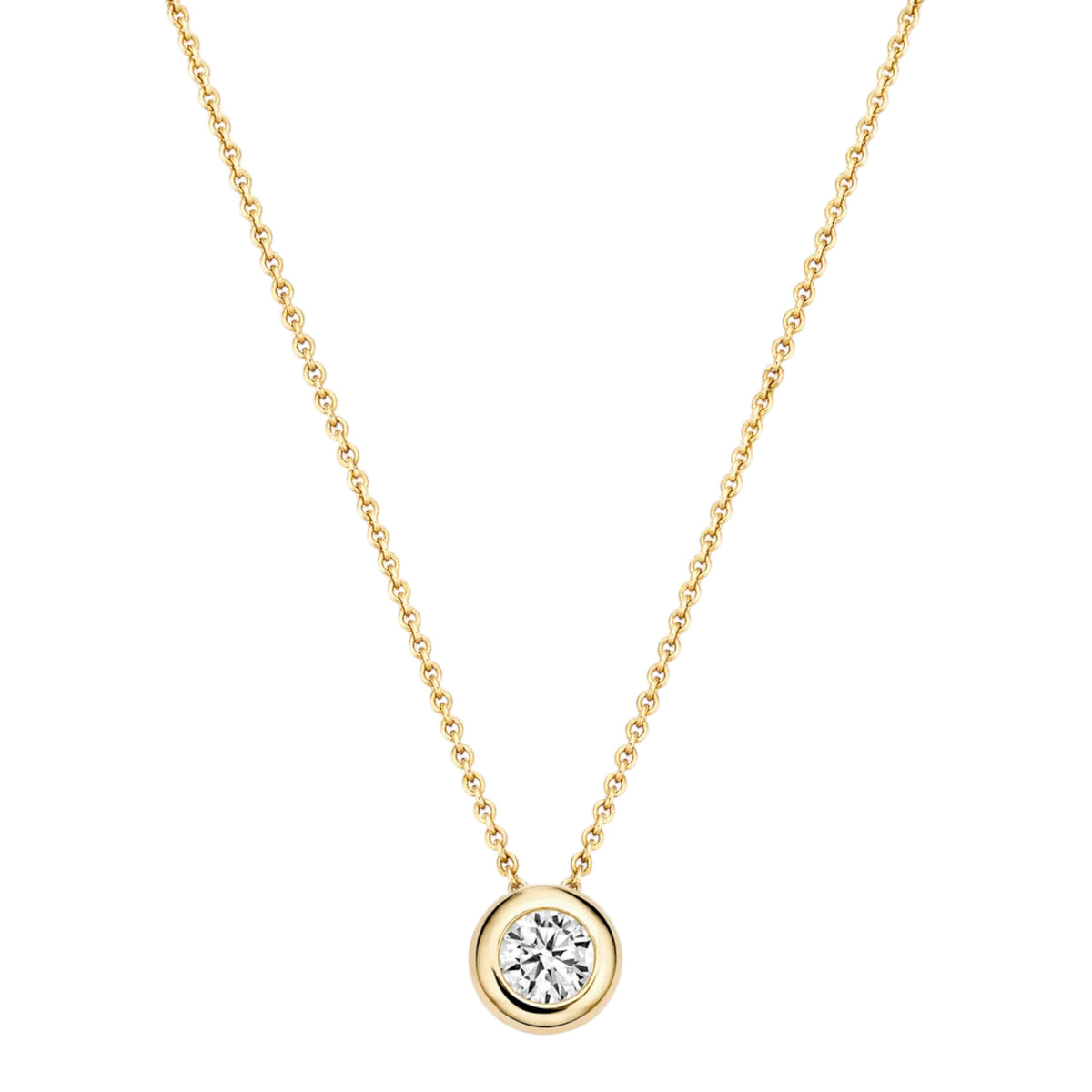 Halskette aus 585er Gold mit Zirkonia-Anhänger 4,8 mm