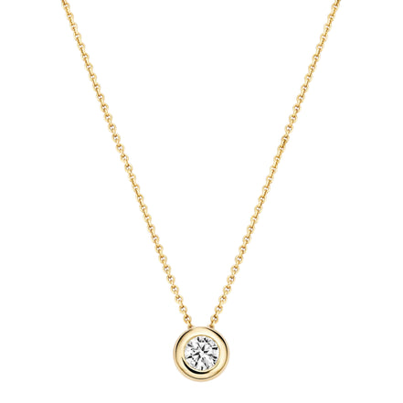 Halskette aus 585er Gold mit Zirkonia-Anhänger 4,8 mm