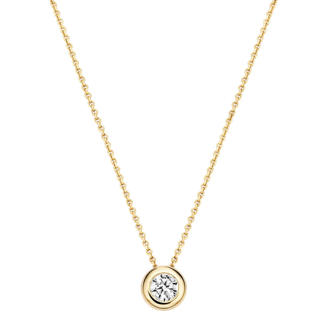 Halskette aus 585er Gold mit Zirkonia-Anhänger 4,8 mm