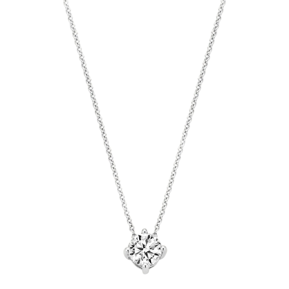Halskette aus 585er Weißgold mit Zirkonia-Anhänger