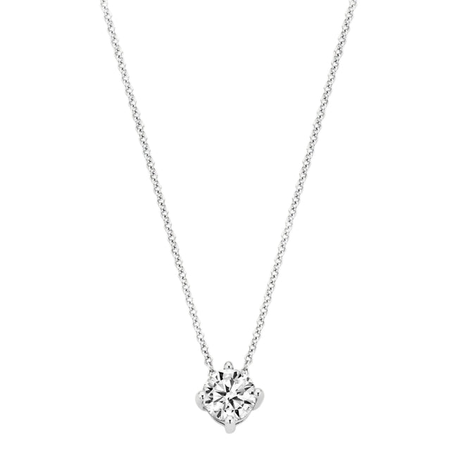 Halskette aus 585er Weißgold mit Zirkonia-Anhänger