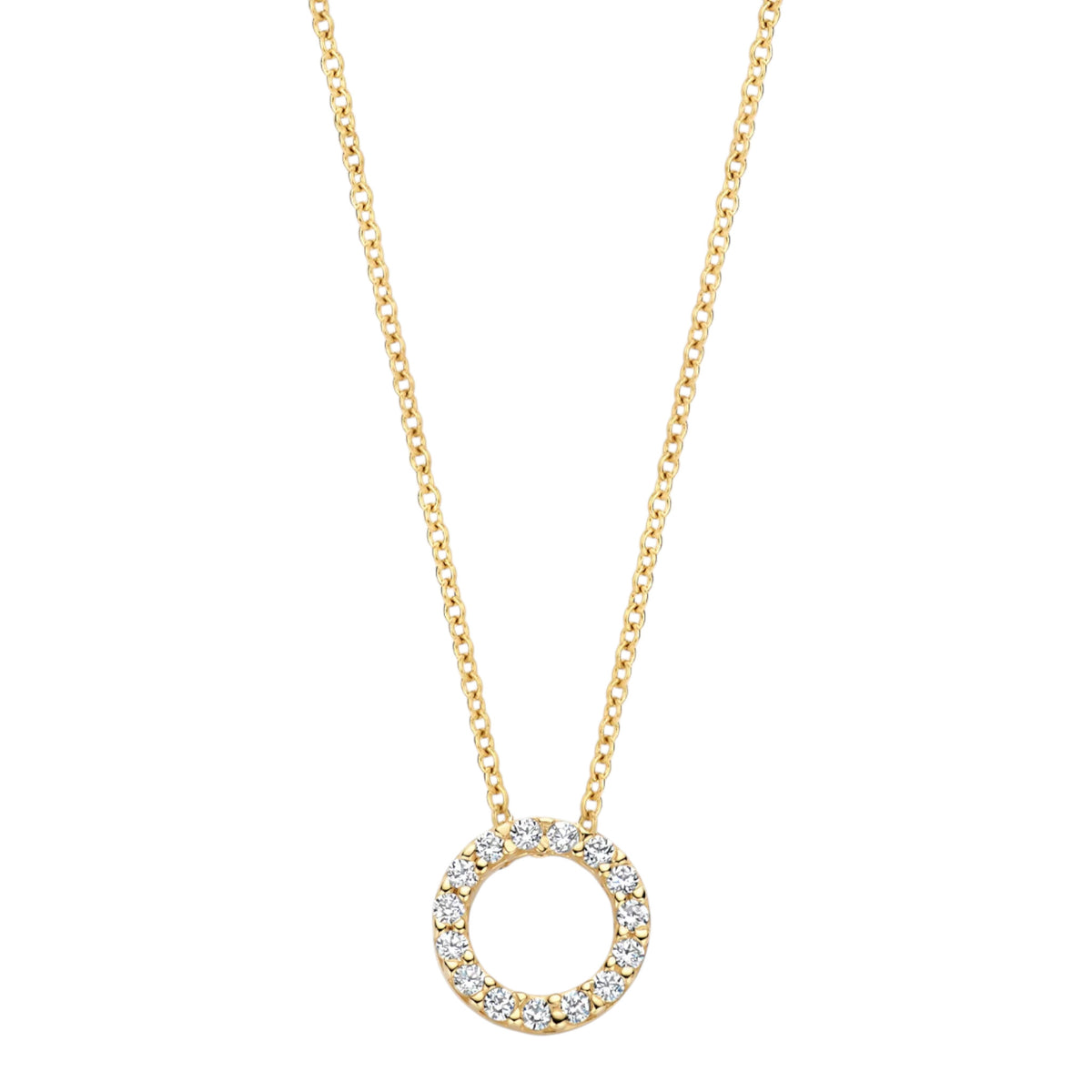 Halskette aus 585er Gold mit ringförmigem Anhänger