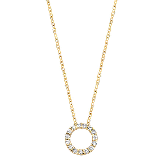 Halskette aus 585er Gold mit ringförmigem Anhänger