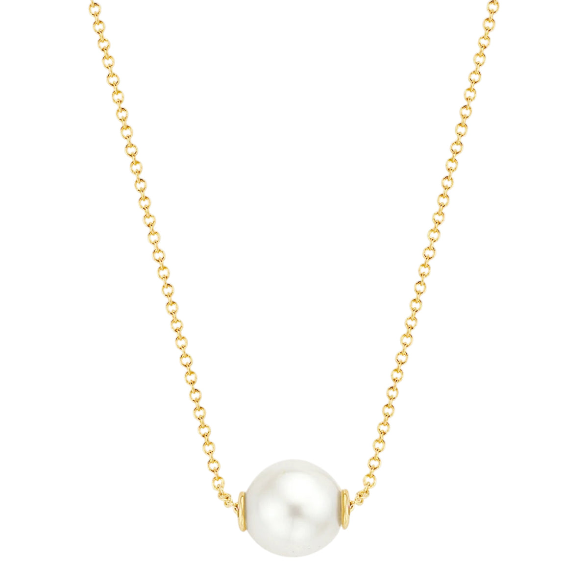 Kette aus 585er Gold mit Perlenanhänger 6 mm