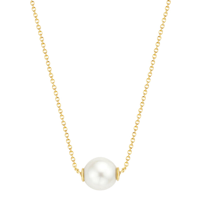 Kette aus 585er Gold mit Perlenanhänger 6 mm