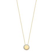 Halskette aus 585er Gold mit rundem Anhänger und Zirkonia