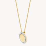 Halskette aus 585er Gold mit rundem Anhänger und Zirkonia