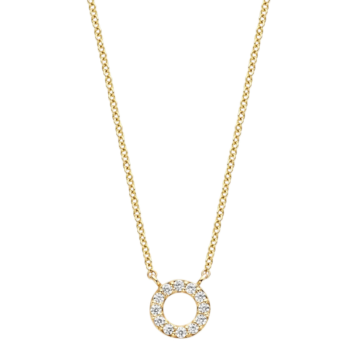 Halskette aus 585er Gold mit ringförmigem Anhänger