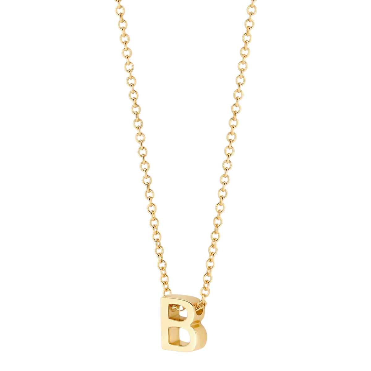 Halskette aus 585er Gold mit Buchstaben-Anhänger B