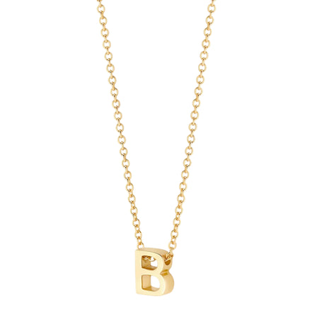 Halskette aus 585er Gold mit Buchstaben-Anhänger B
