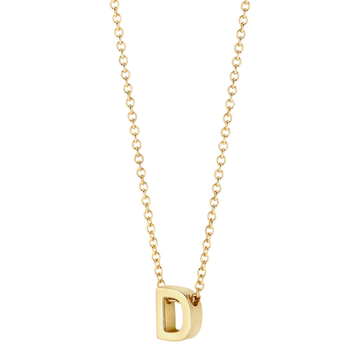 Halskette aus 585er Gold mit Buchstaben-Anhänger D