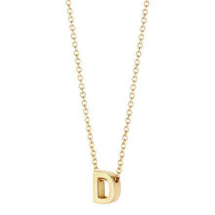 Halskette aus 585er Gold mit Buchstaben-Anhänger D