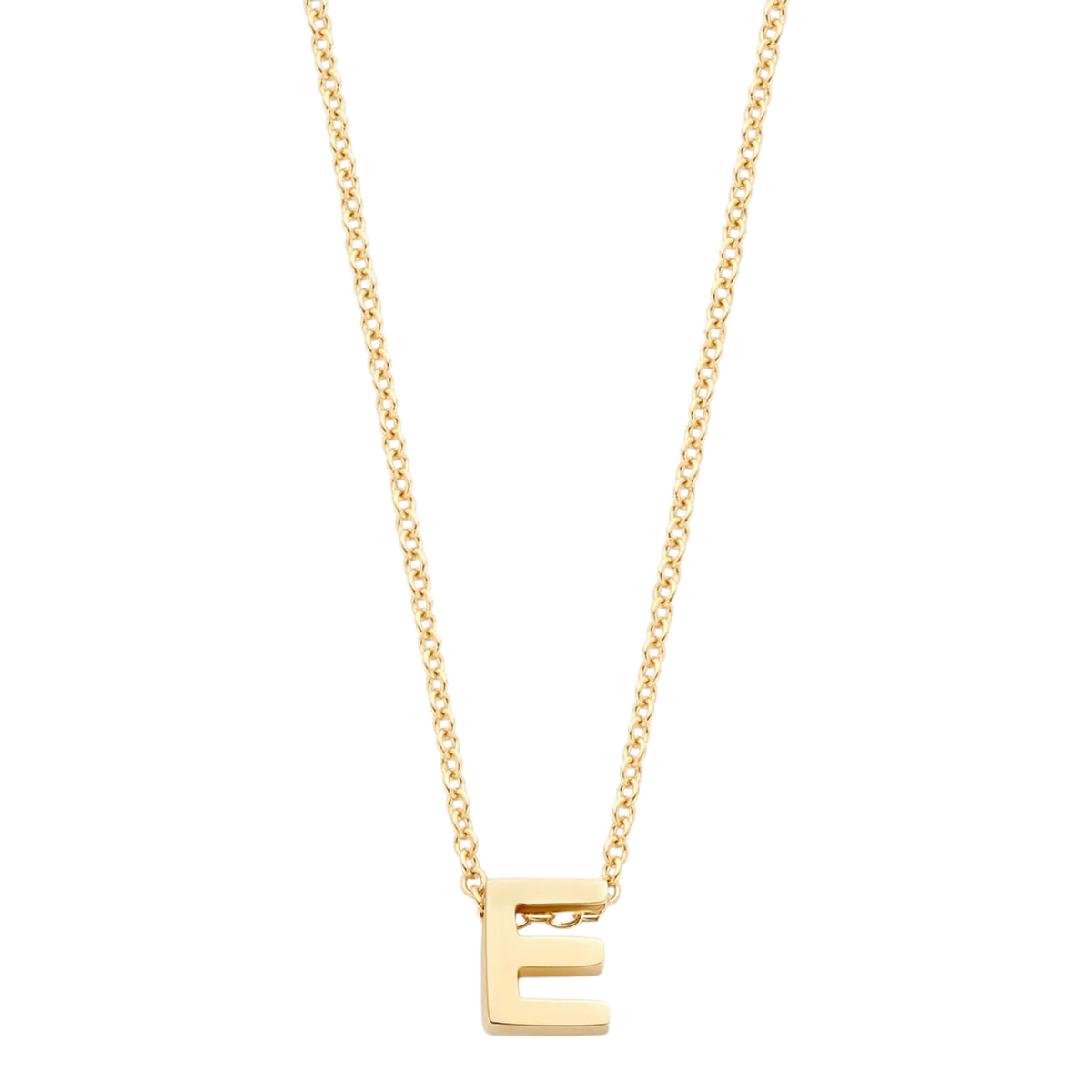 Halskette aus 585er Gold mit Buchstaben-Anhänger E