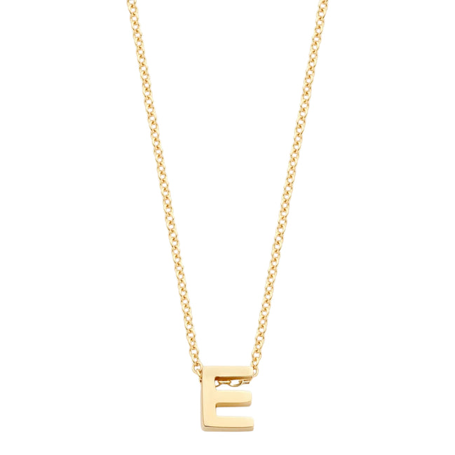 Halskette aus 585er Gold mit Buchstaben-Anhänger E