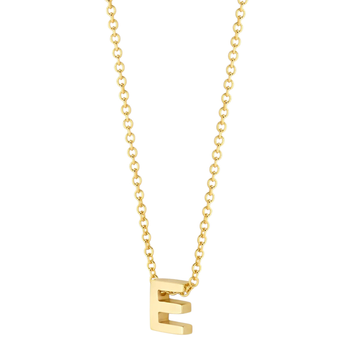 Halskette aus 585er Gold mit Buchstaben-Anhänger E