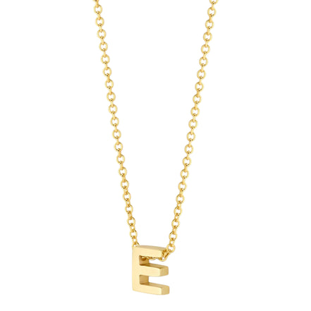 Halskette aus 585er Gold mit Buchstaben-Anhänger E