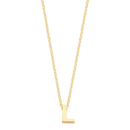 Halskette aus 585er Gold mit Buchstaben-Anhänger L