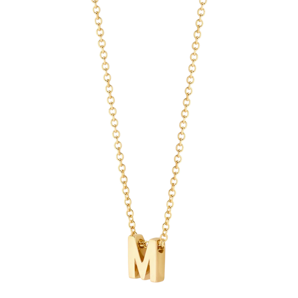 Halskette aus 585er Gold mit Buchstaben-Anhänger M