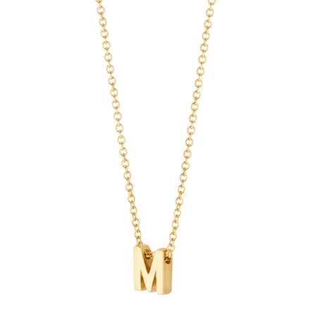 Halskette aus 585er Gold mit Buchstaben-Anhänger M
