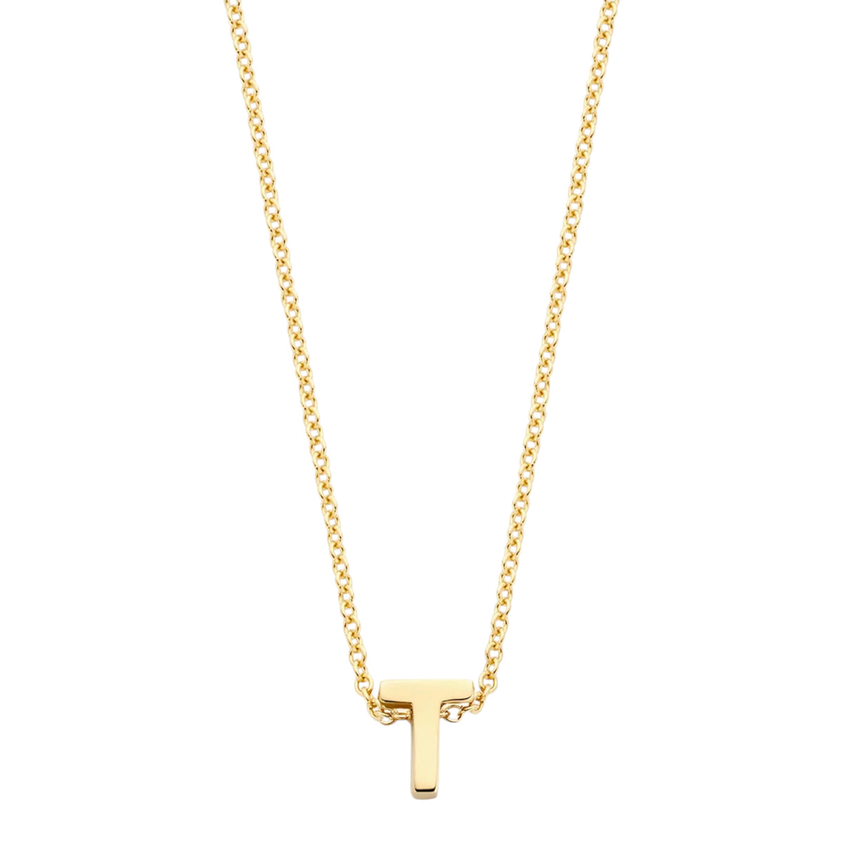 Halskette aus 585er Gold mit Buchstaben-Anhänger T
