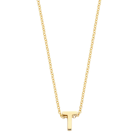 Halskette aus 585er Gold mit Buchstaben-Anhänger T
