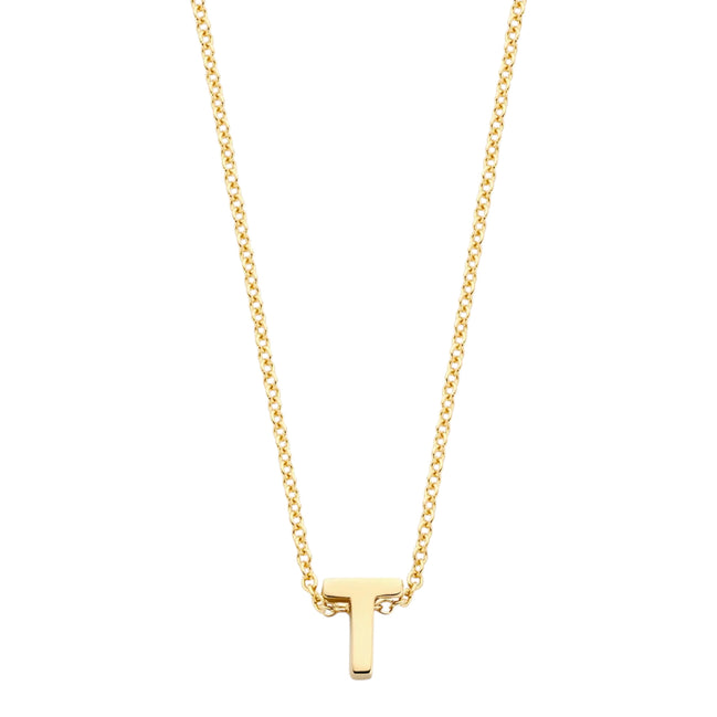 Halskette aus 585er Gold mit Buchstaben-Anhänger T