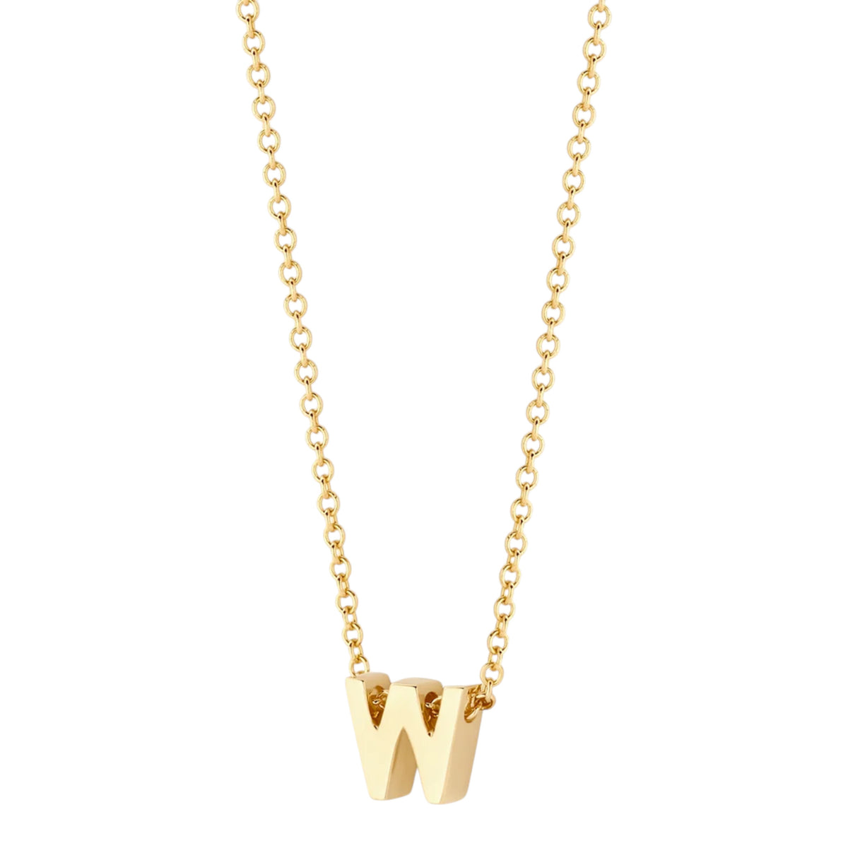 Halskette aus 585er Gold mit Buchstaben-Anhänger W