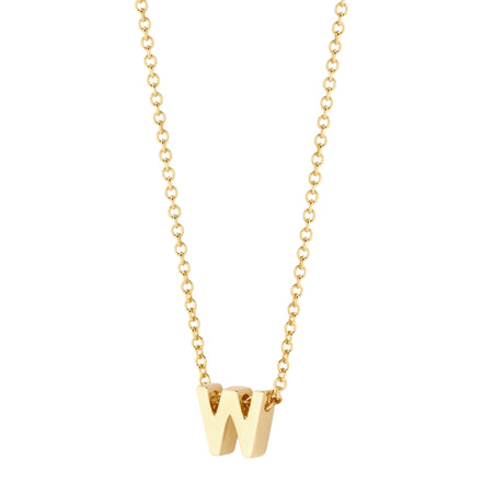 Halskette aus 585er Gold mit Buchstaben-Anhänger W