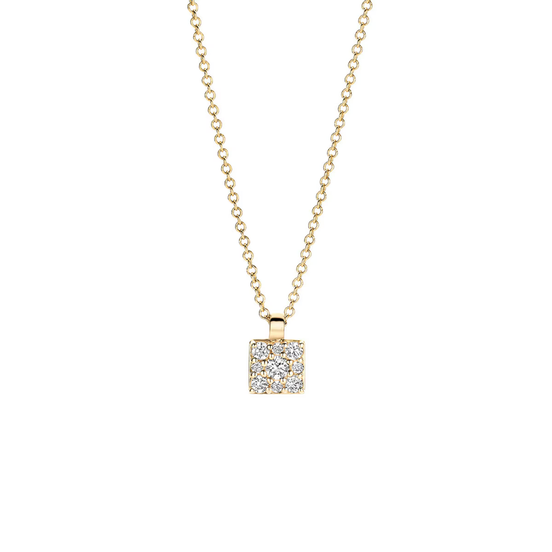 Halskette aus 585er Gold mit quadratischem Anhänger 4,6 mm