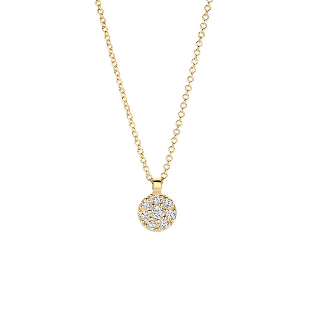 Halskette aus 585er Gold mit rundem Anhänger 5,5 mm