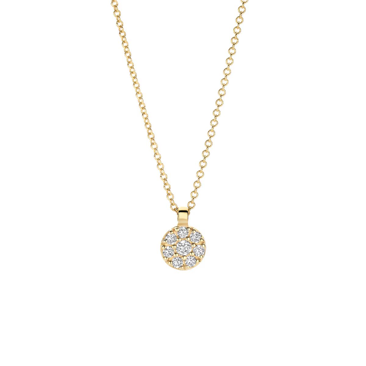 Halskette aus 585er Gold mit rundem Anhänger 5,5 mm