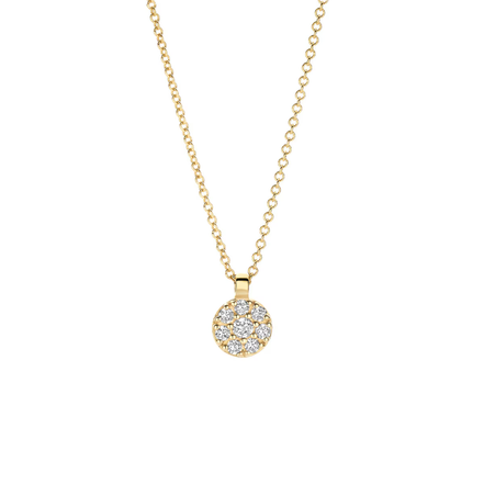 Halskette aus 585er Gold mit rundem Anhänger 5,5 mm