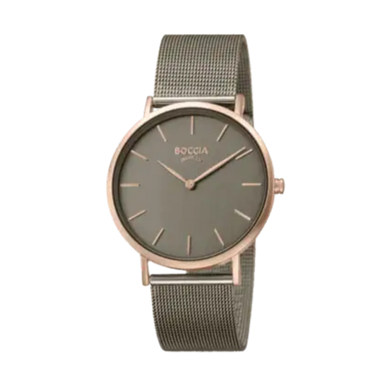 Damenuhr goldfarben Armband Edelstahl anthrazit 3273