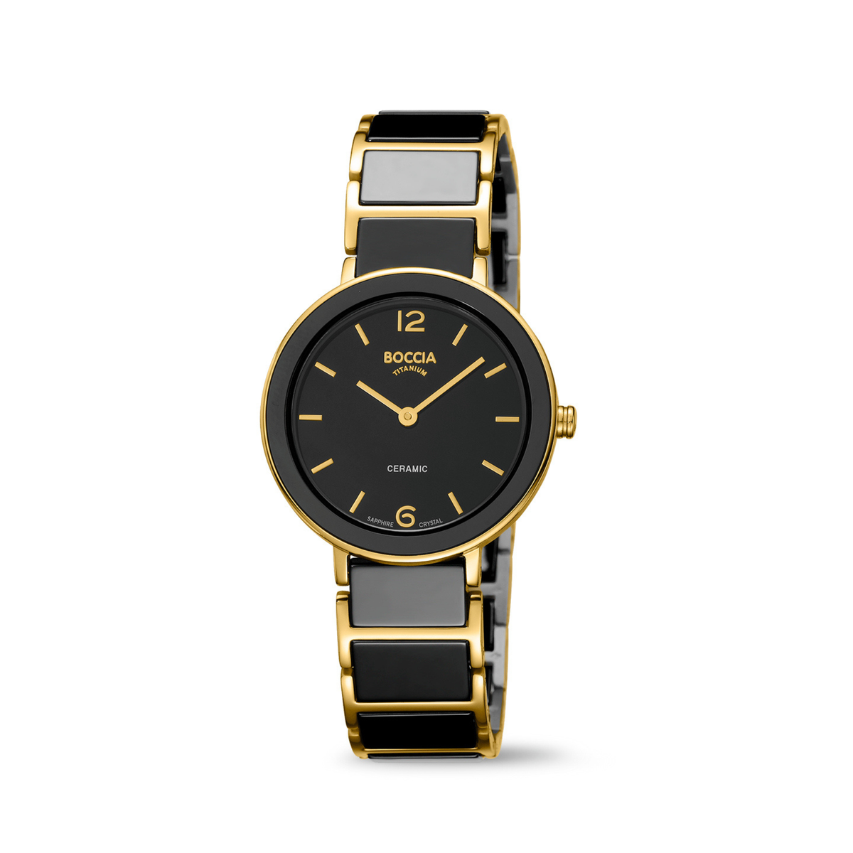 Damenuhr Ceramic goldfarben schwarz