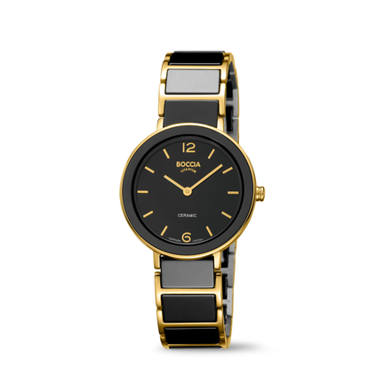Damenuhr Ceramic goldfarben schwarz