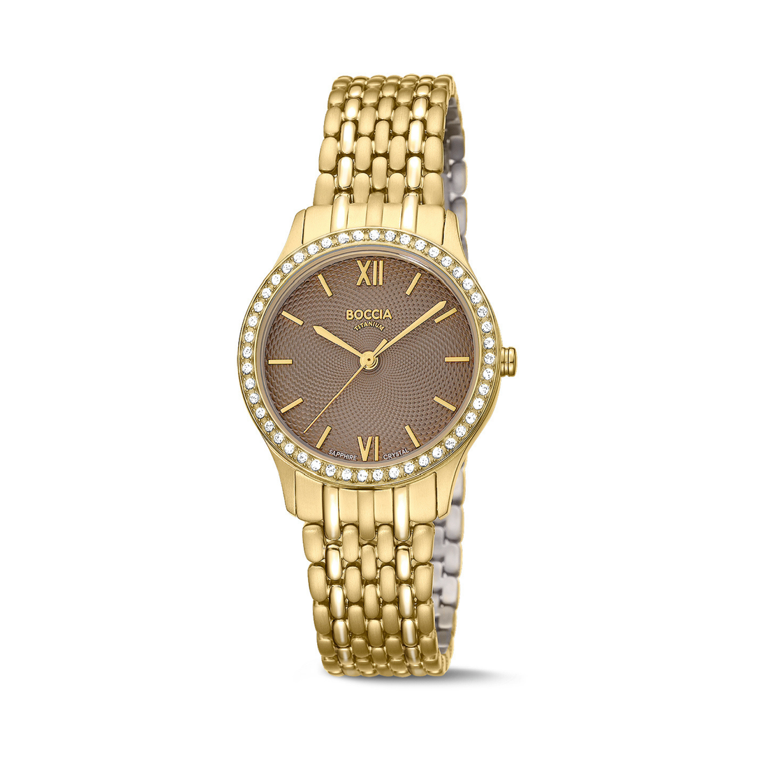 Damenuhr Trend goldfarben braun