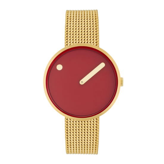 Armbanduhr 34 mm Rotes Zifferblatt