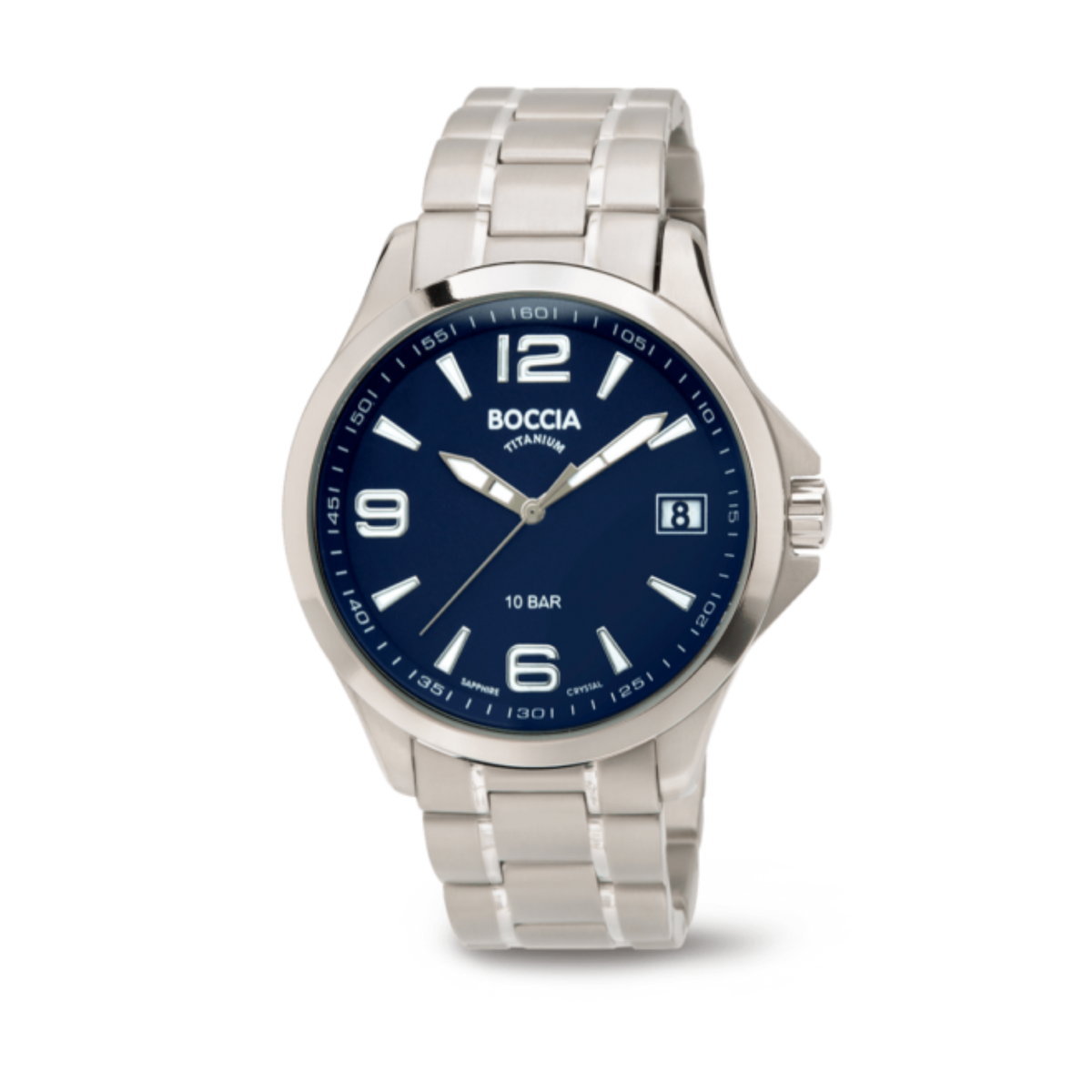 Titanium Herrenuhr Sport Reintitanband silber