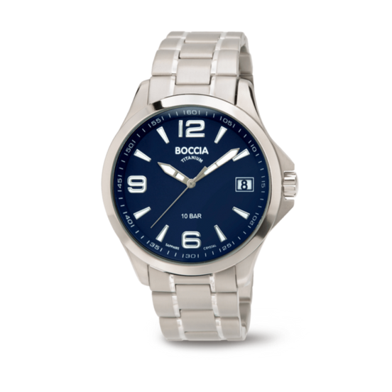 Titanium Herrenuhr Sport Reintitanband silber